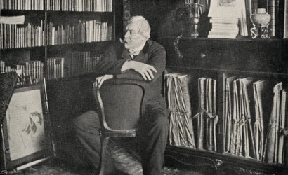 Edmond de Goncourt in his study
